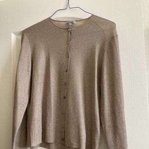 Anne Klein Size L. Gold mettalic Cardigan